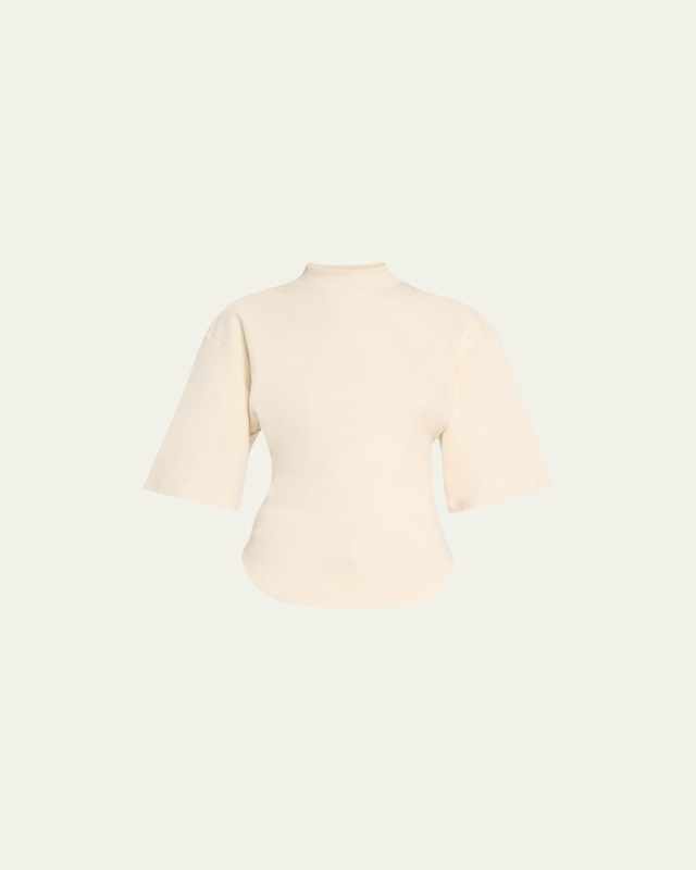 Open-Back Funnel Neck T-Shirt